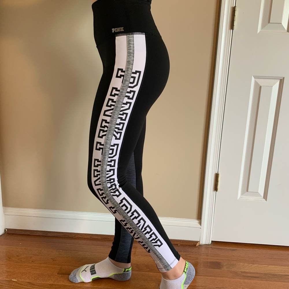 PINK black leggings, size small